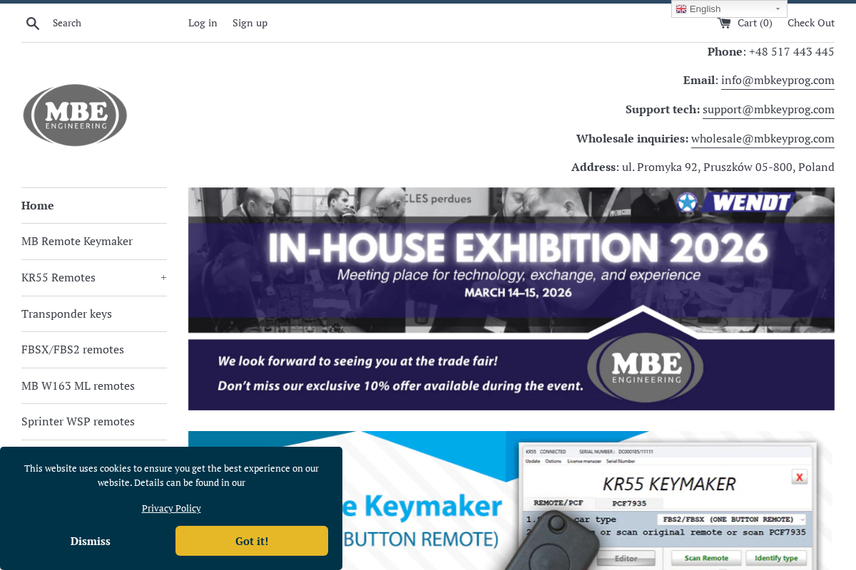 MBE Engineering Sp. z o.o. homepage screenshot