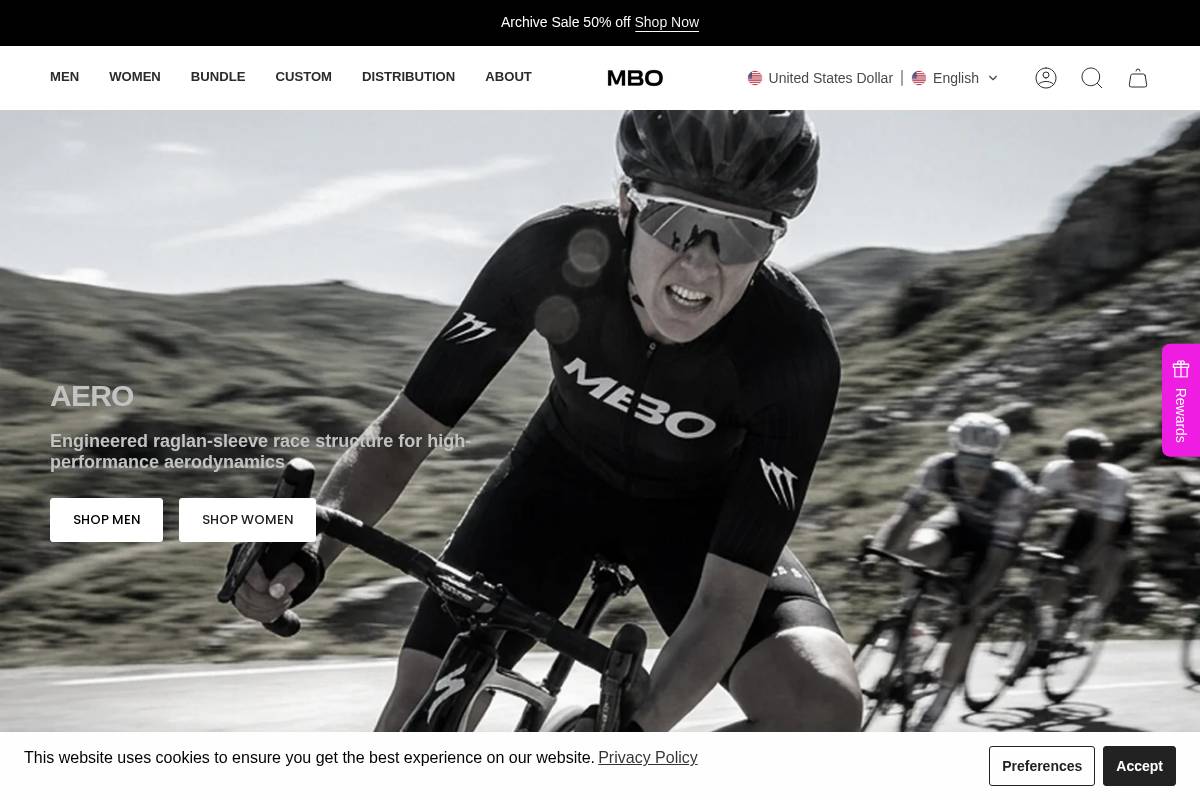 Mbocycling homepage screenshot