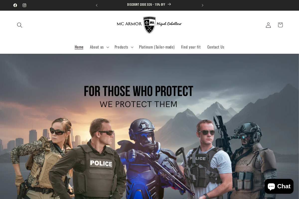 Mc Armor homepage screenshot