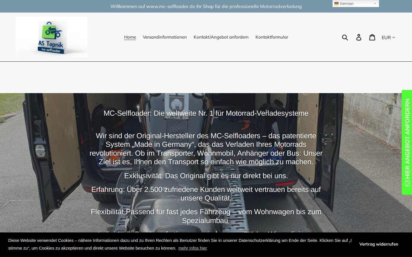 mc-selfloader.de homepage screenshot