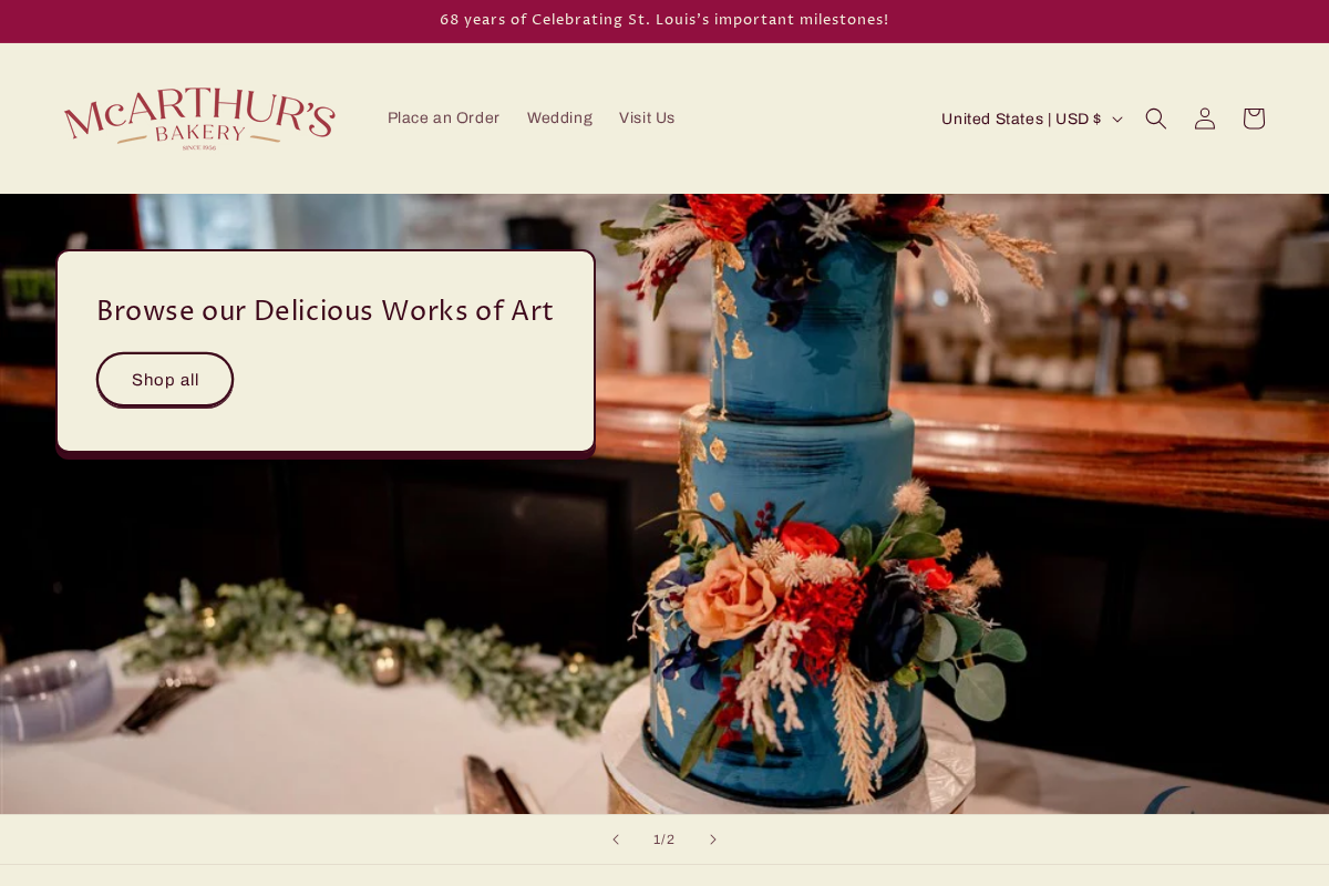 mcarthurs.com homepage screenshot