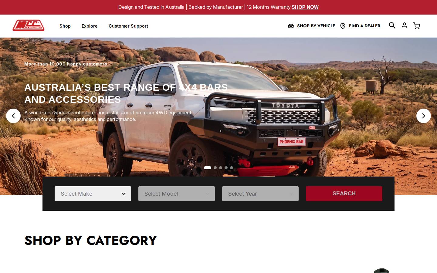 Mcc4x4 homepage screenshot