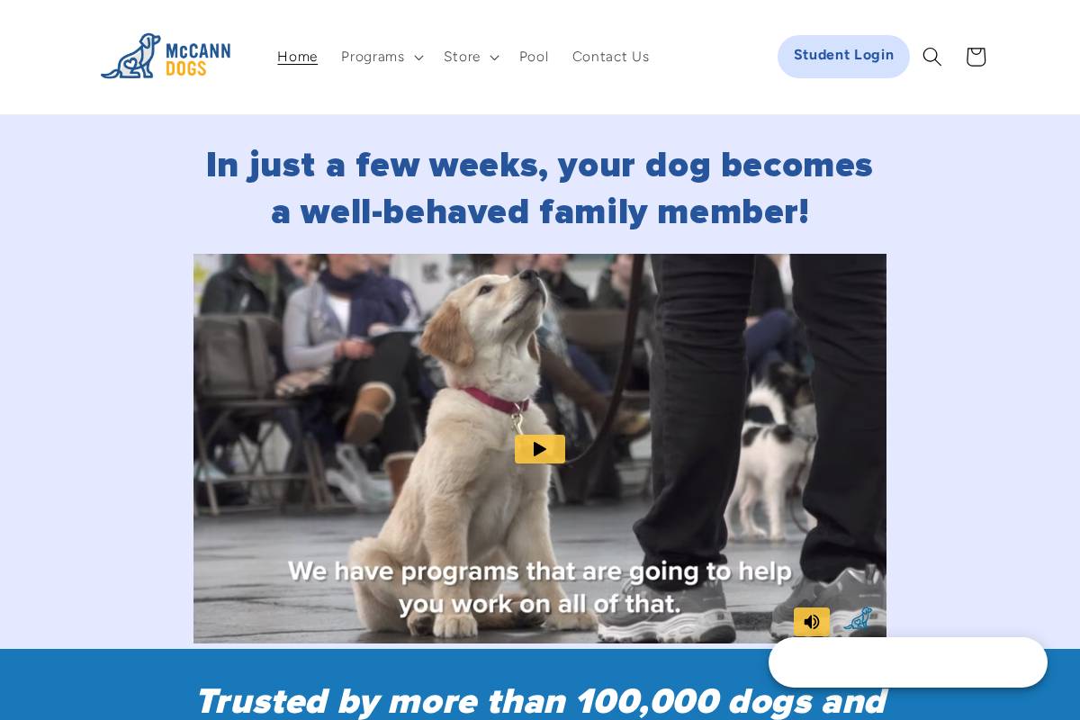 mccanndogs.com homepage screenshot