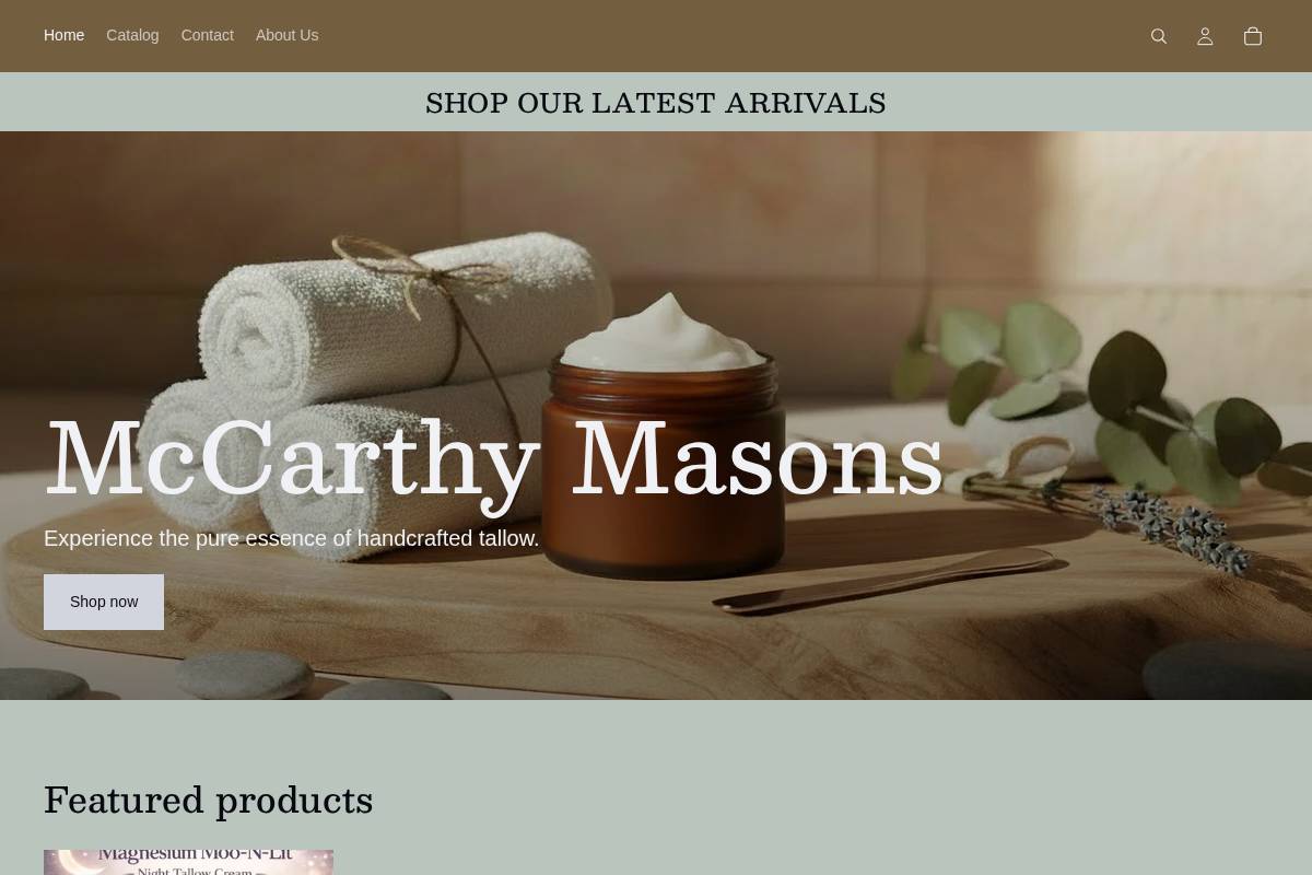 mccarthymasons.com homepage screenshot