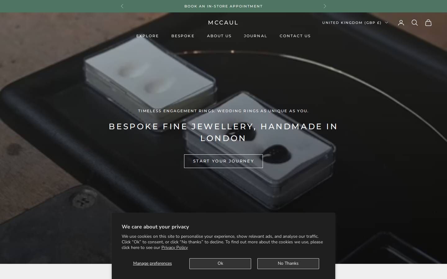McCaul Goldsmiths homepage screenshot