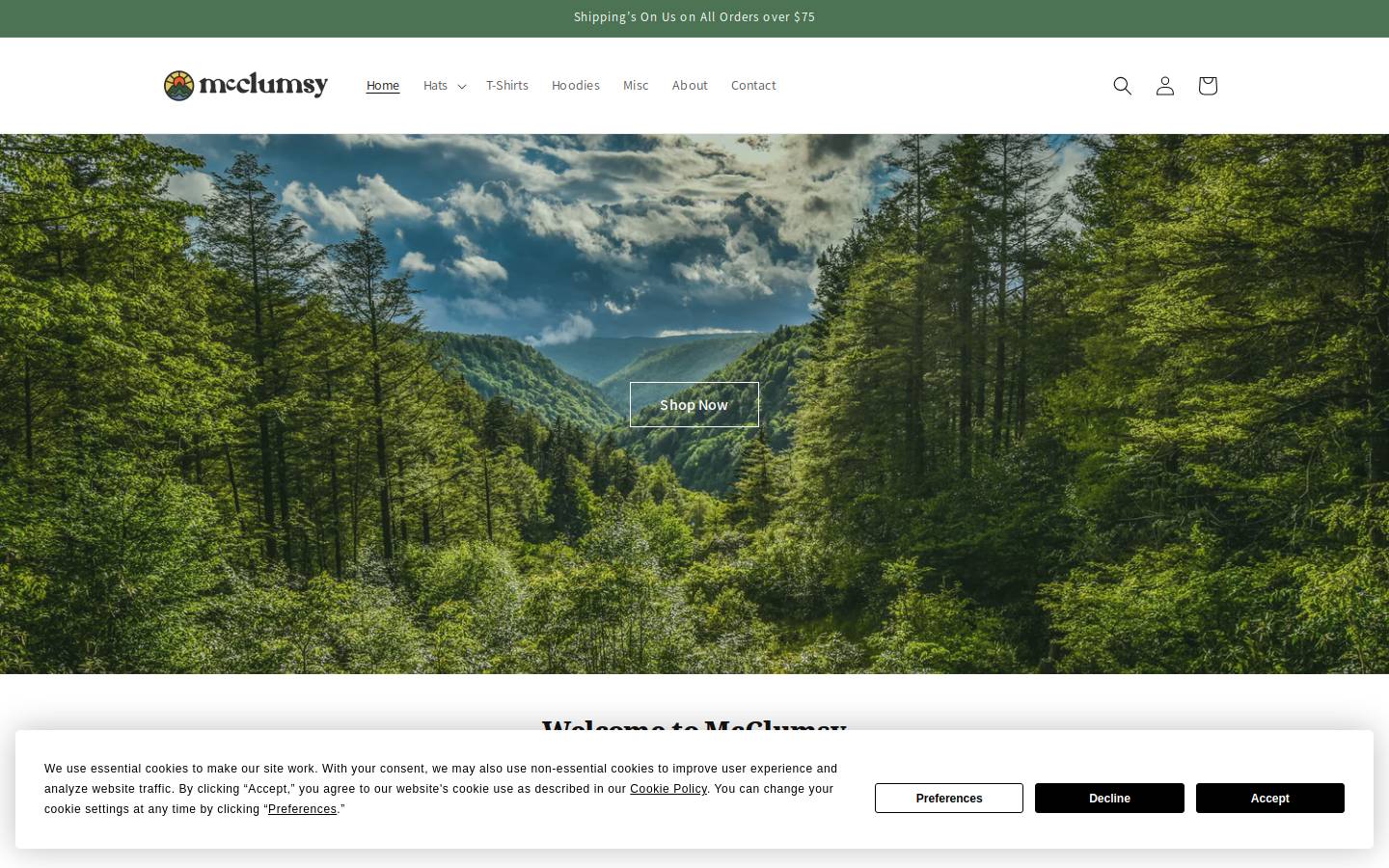 mcclumsy.com homepage screenshot