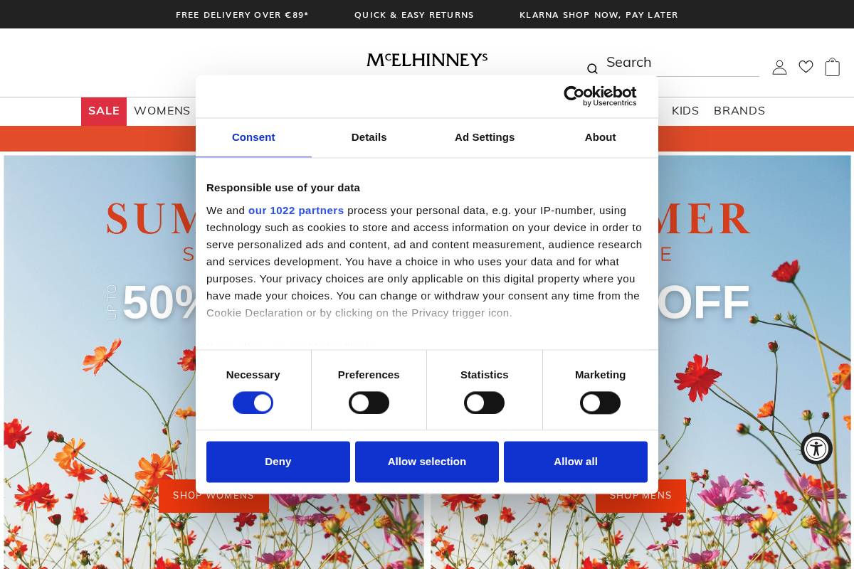 mcelhinneys.com homepage screenshot