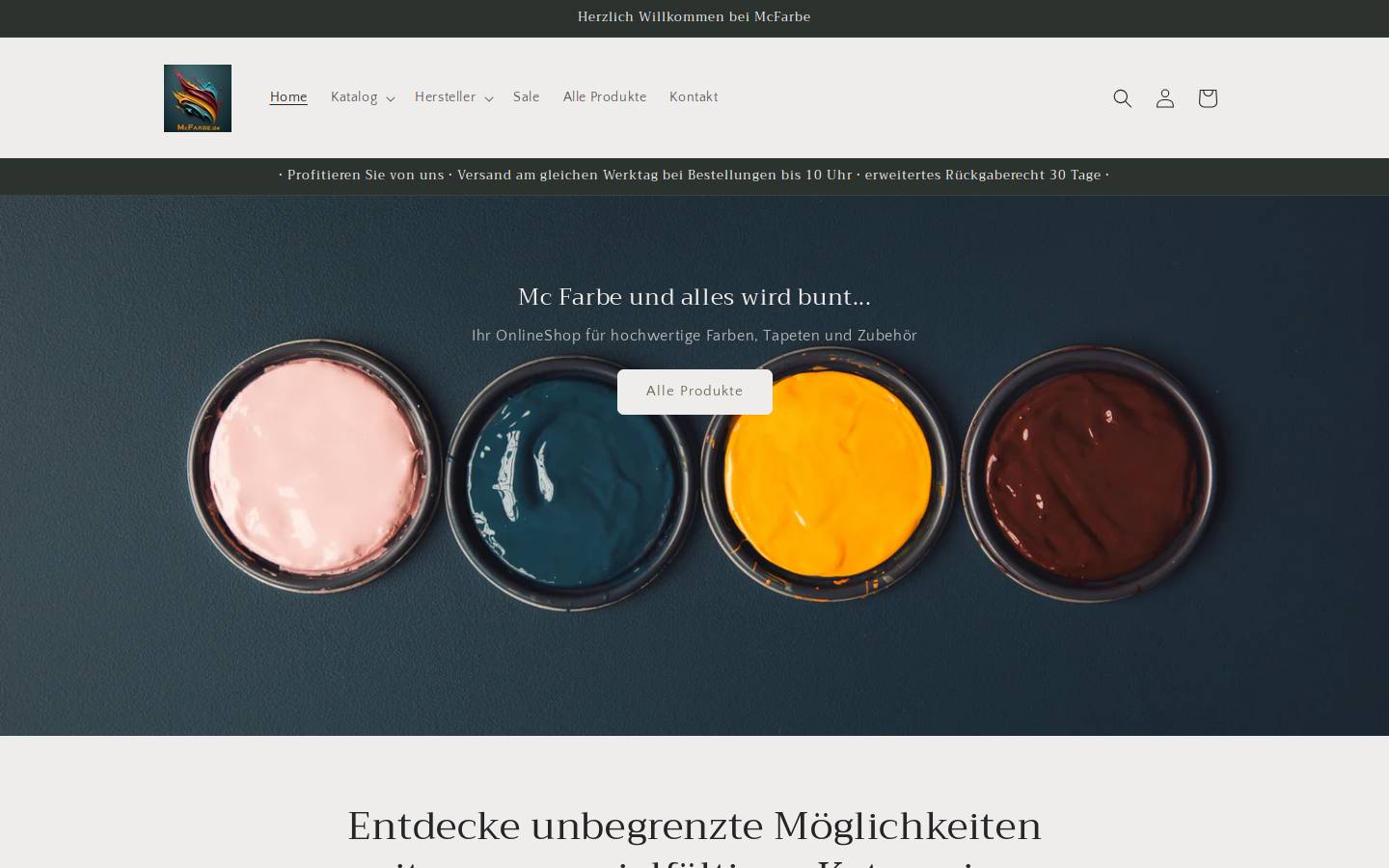Mcfarbe homepage screenshot