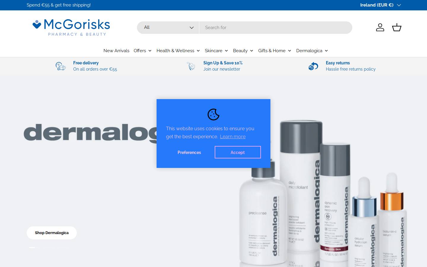 McGorisks Pharmacy homepage screenshot