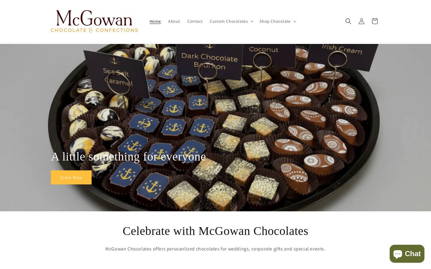mcgowanchocolates.com homepage screenshot