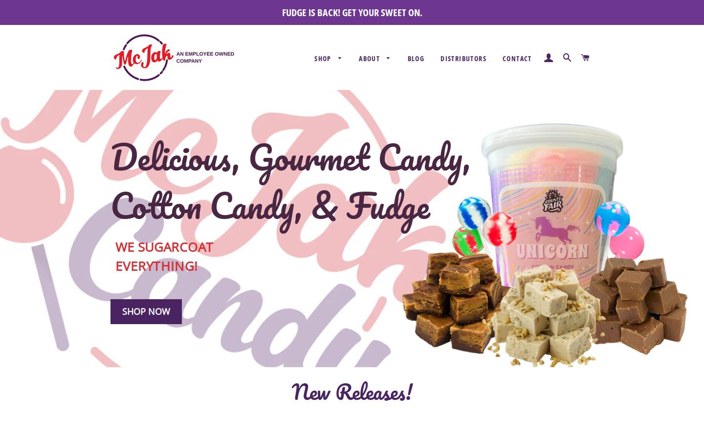 mcjakcandy.com homepage screenshot