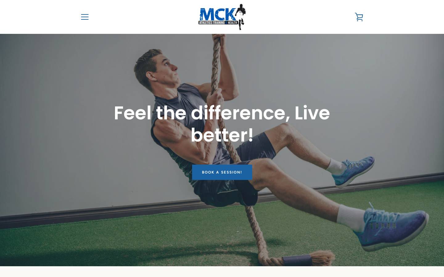 mckathleticstraining.ca homepage screenshot
