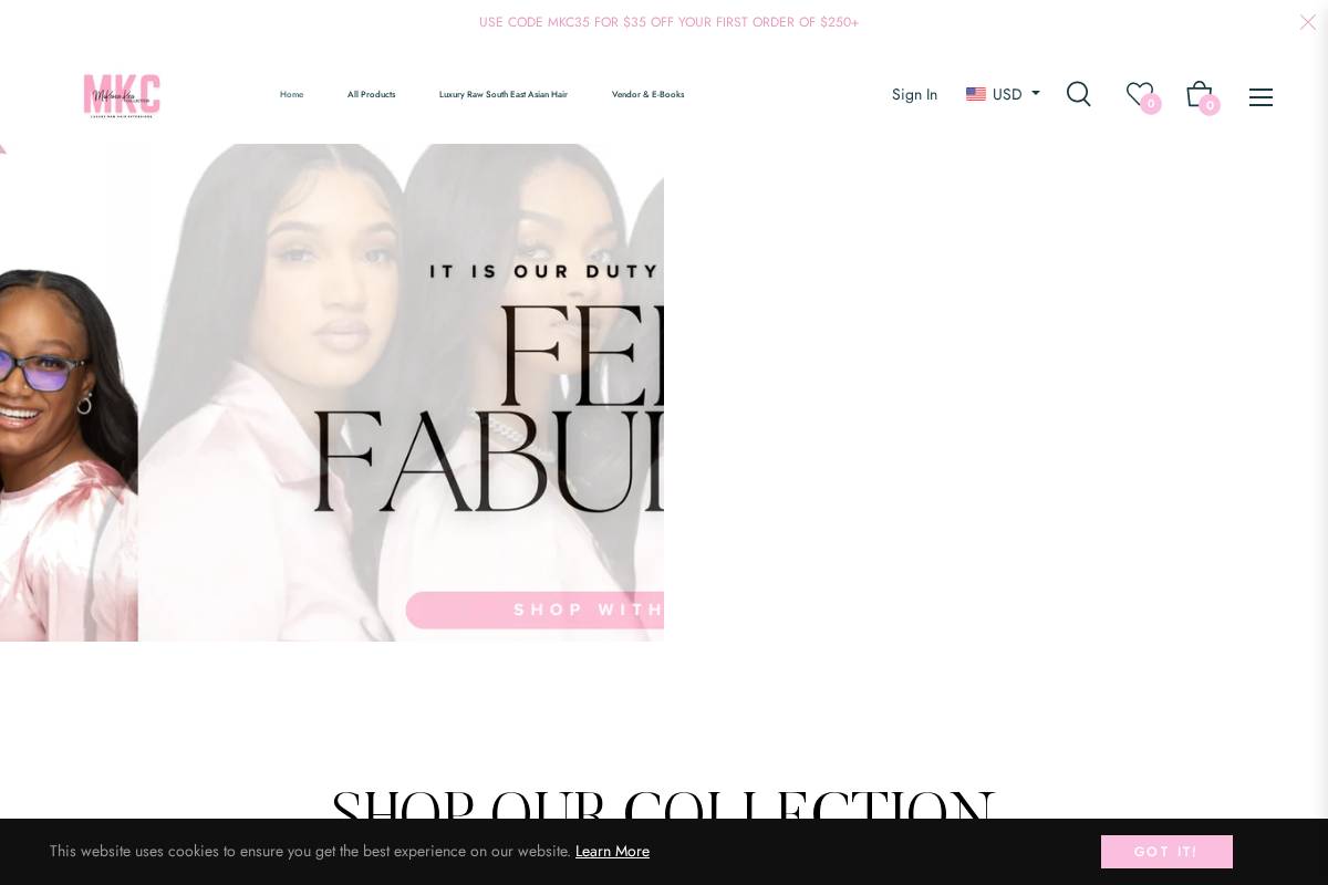 mckenziekriscollection.com homepage screenshot