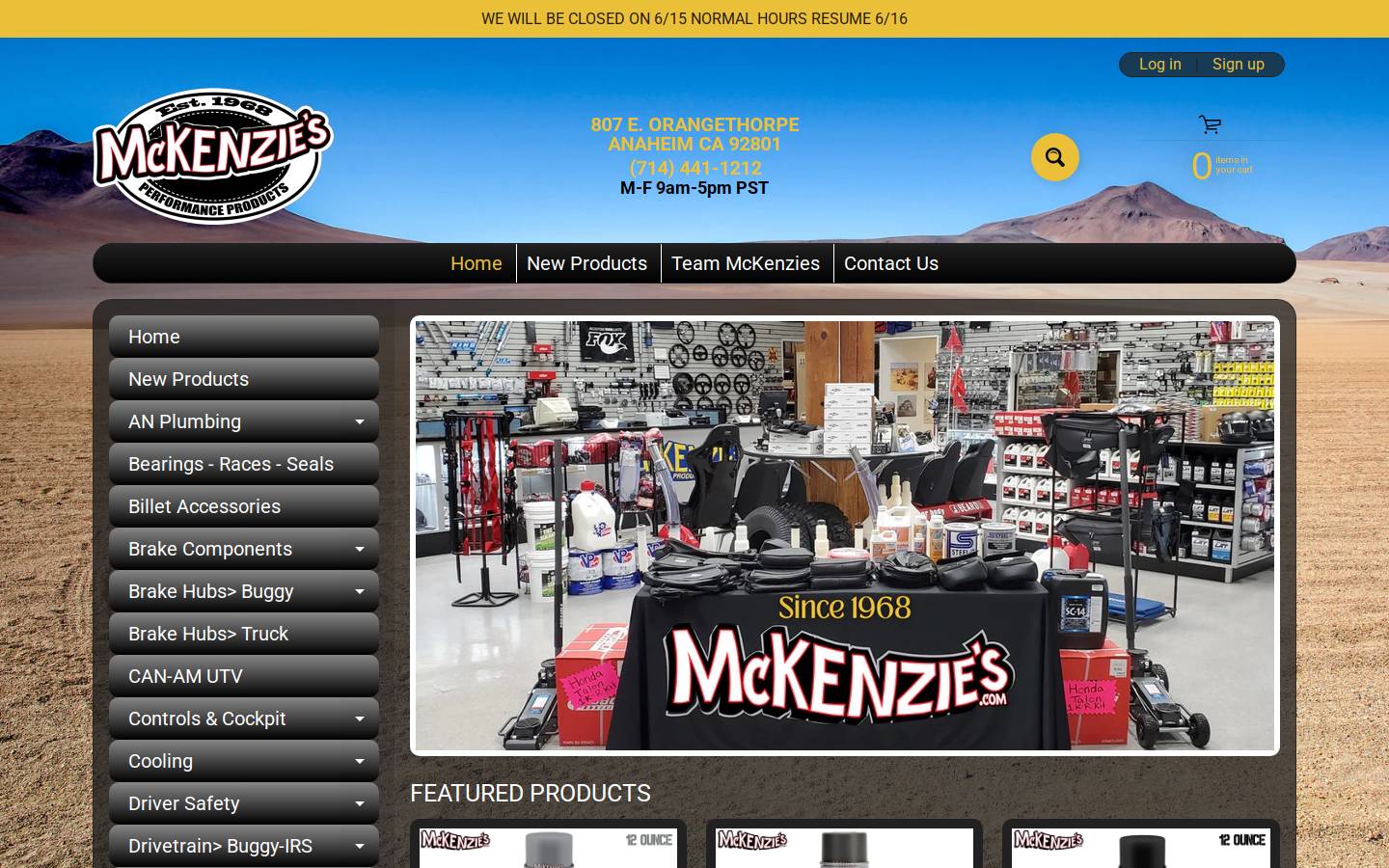 mckenziesperformance.com homepage screenshot