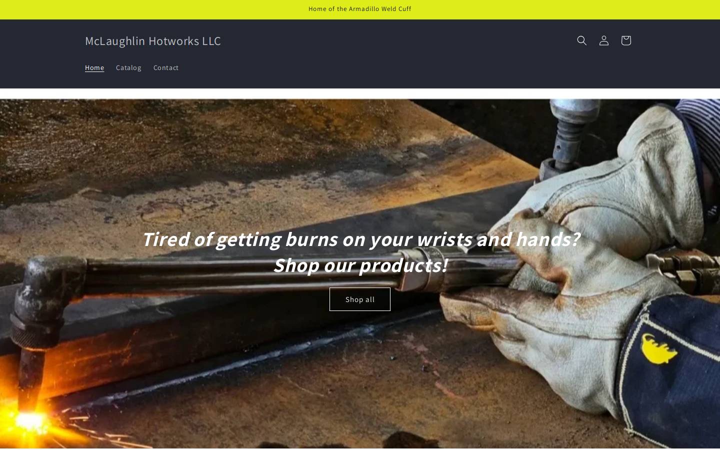 mclaughlinhotworks.com homepage screenshot
