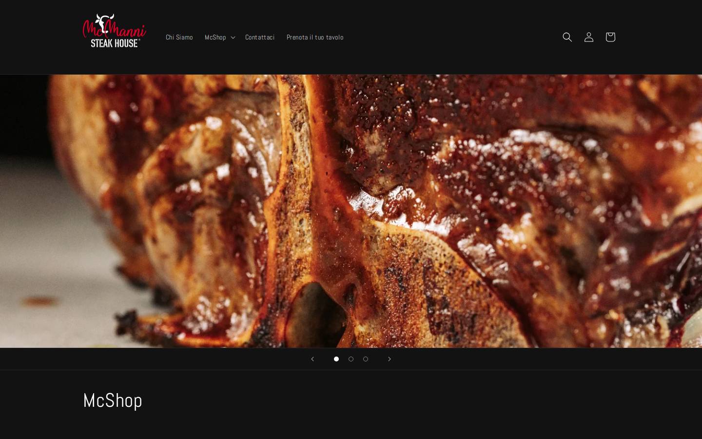 mcmannisteakhouse.com homepage screenshot