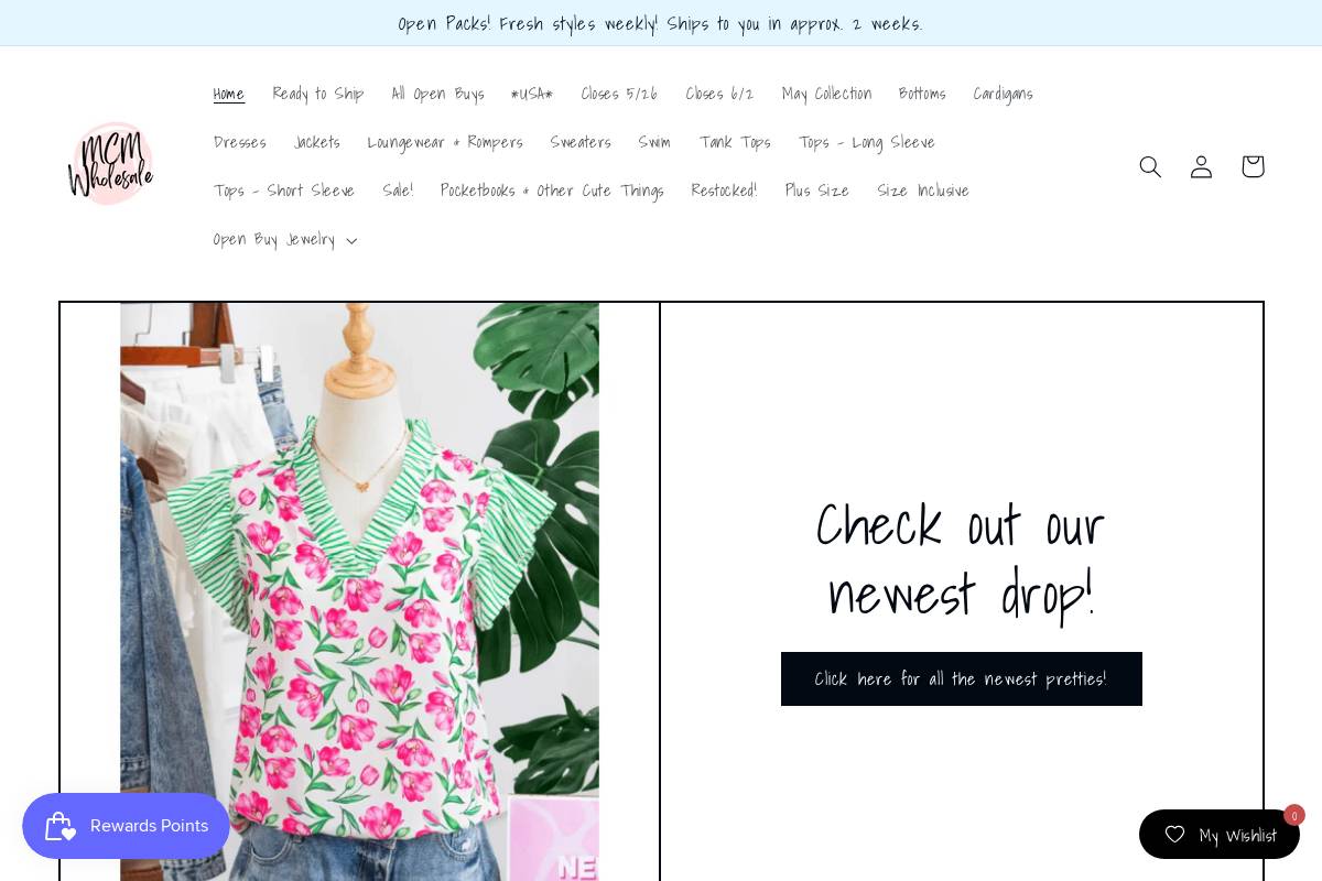 mcmwholesale.net homepage screenshot