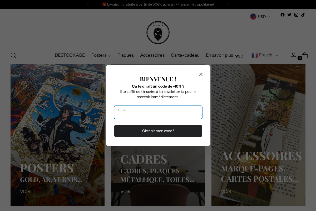 mcnallystore.fr homepage screenshot