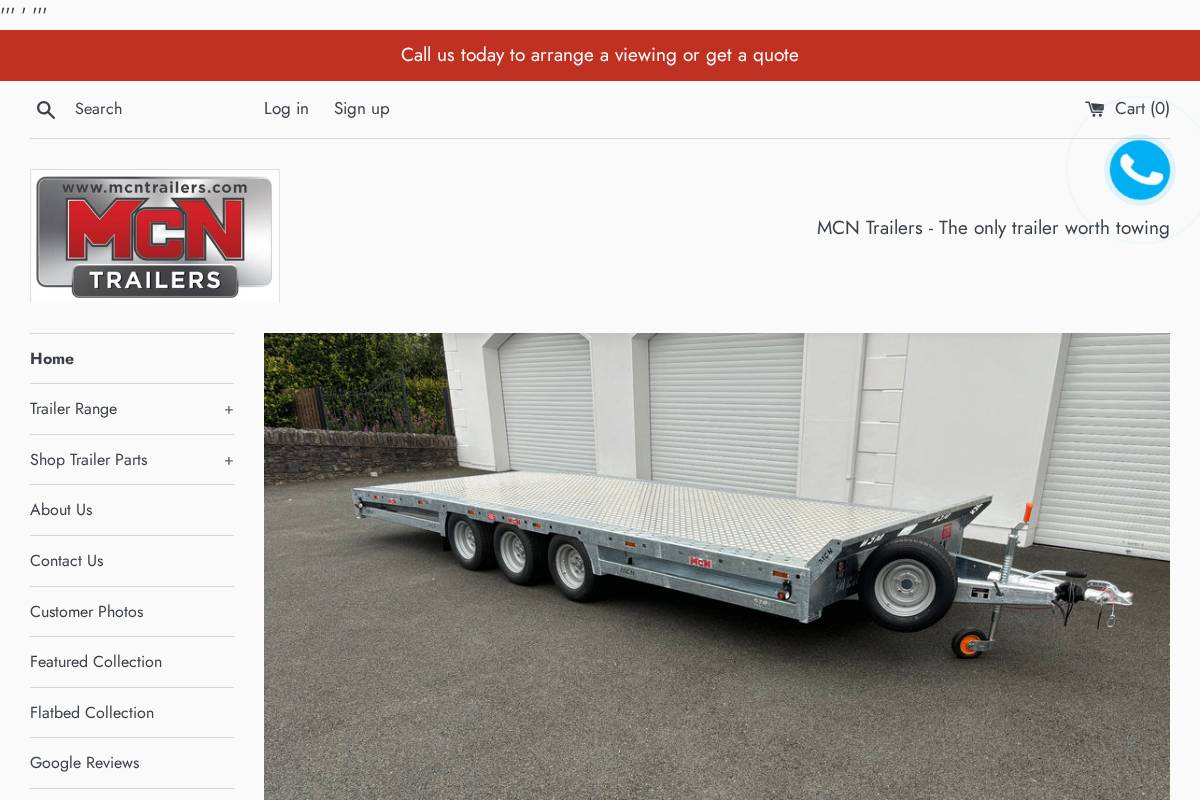 mcntrailers.com homepage screenshot