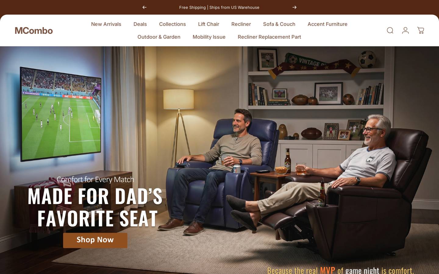 mcombo.com homepage screenshot