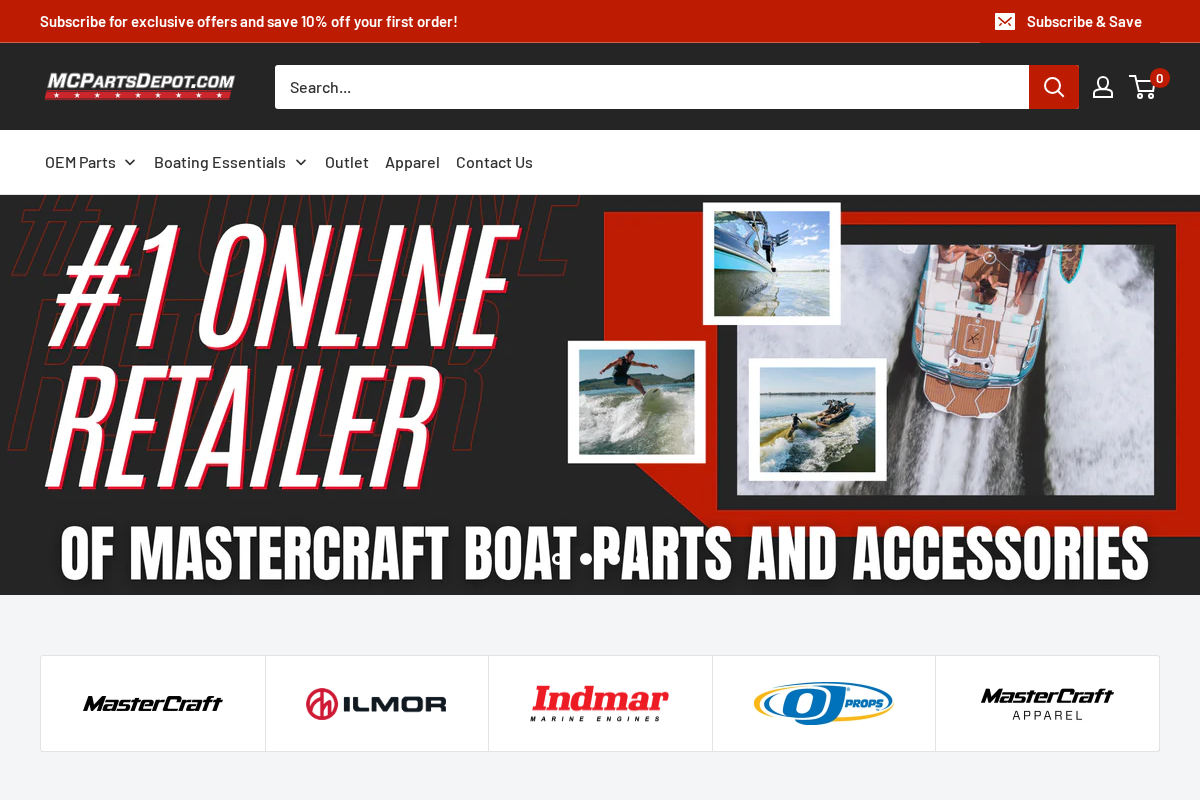 MC Parts Depot homepage screenshot
