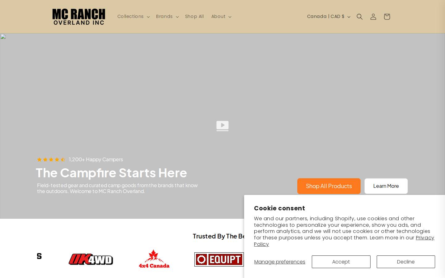 mcranchoverland.com homepage screenshot