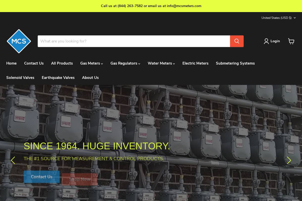 Measurement Control Systems homepage screenshot