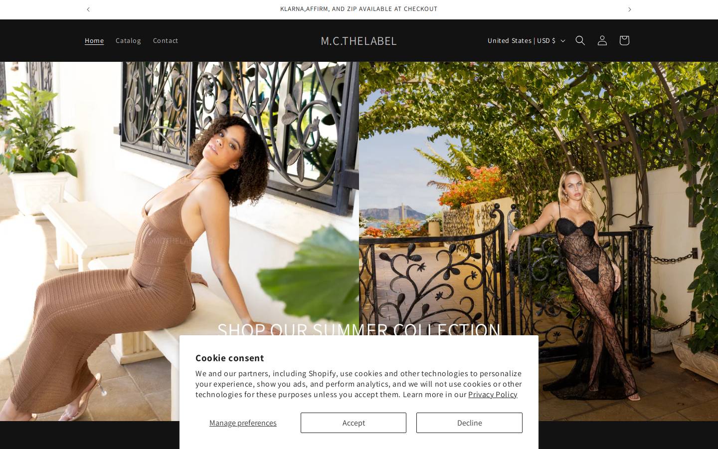 mcthelabel.com homepage screenshot