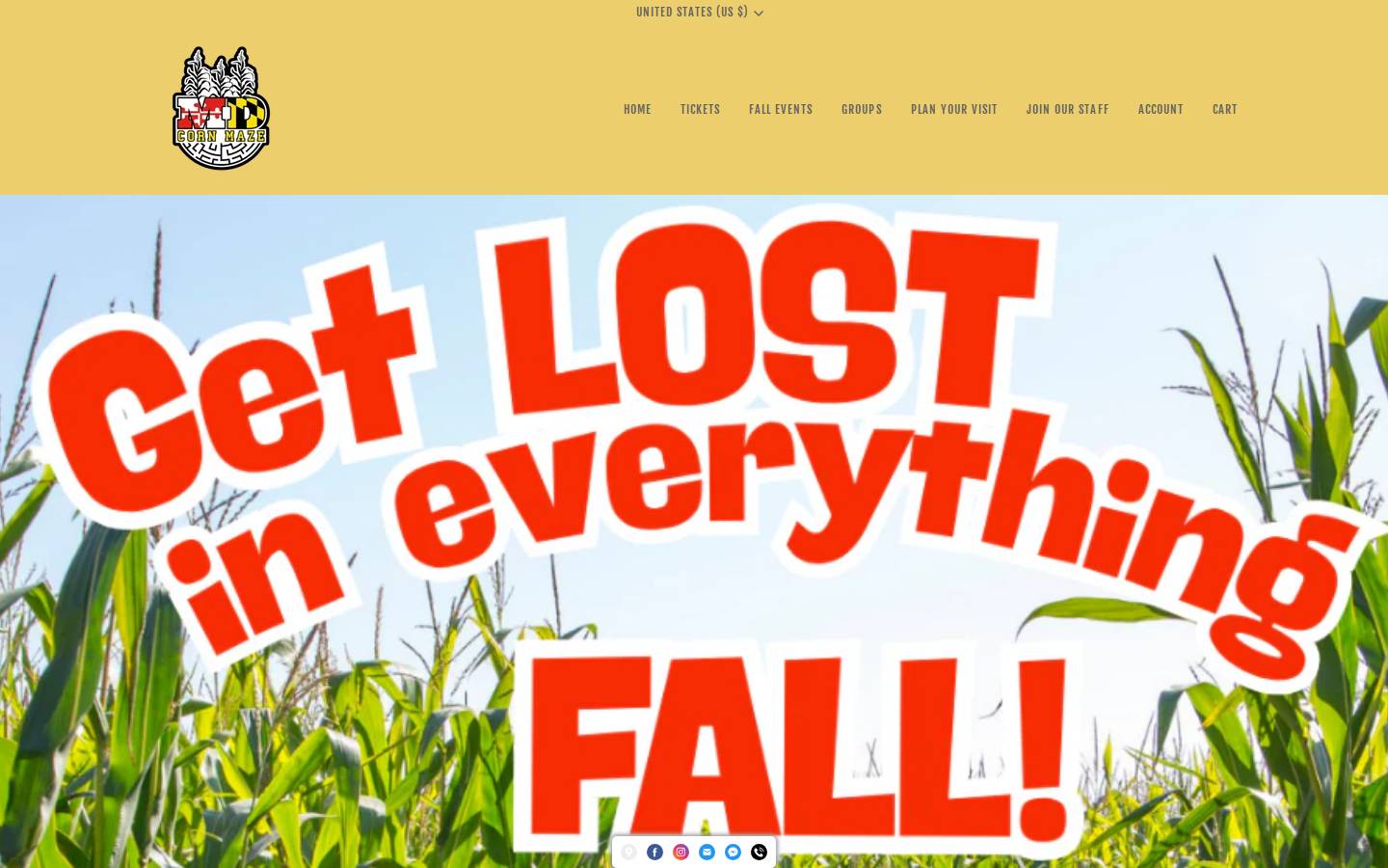 mdcornmaze.com homepage screenshot