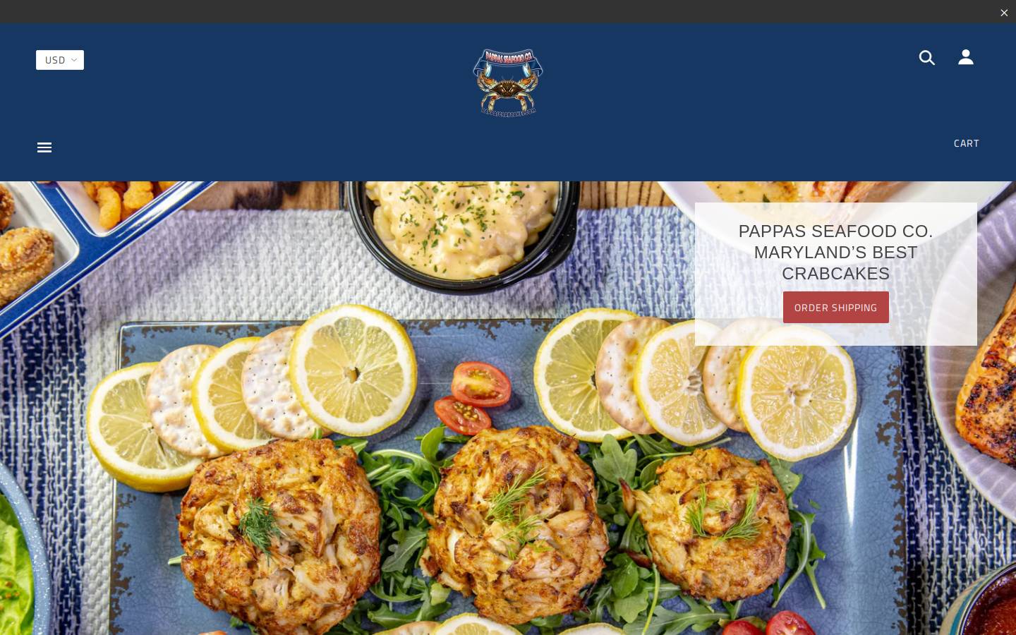 mdcrabcakes.com homepage screenshot