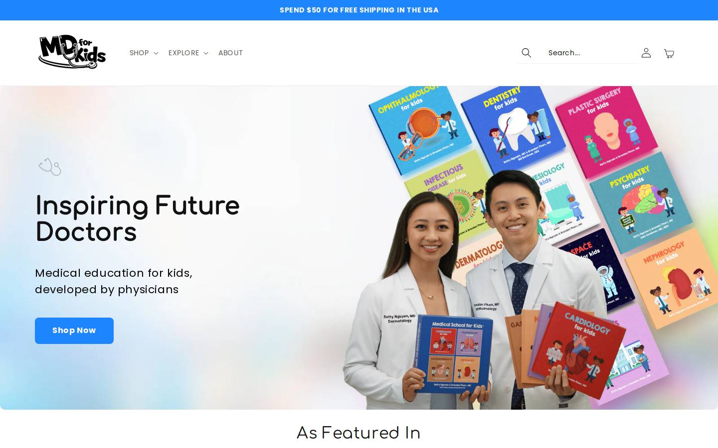 mdforkids.com homepage screenshot