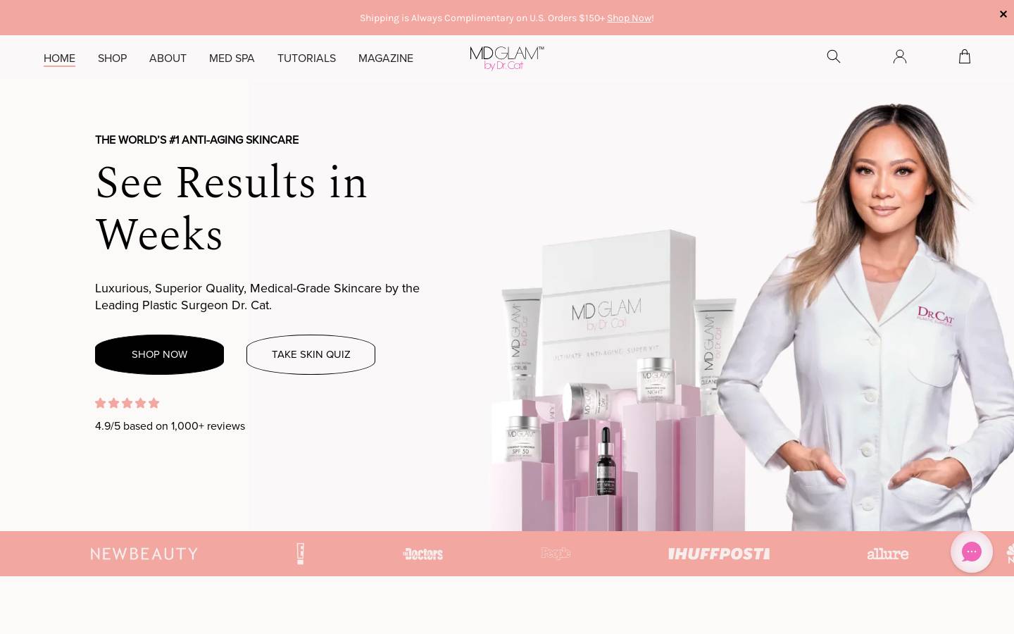 MD GLAM  homepage screenshot