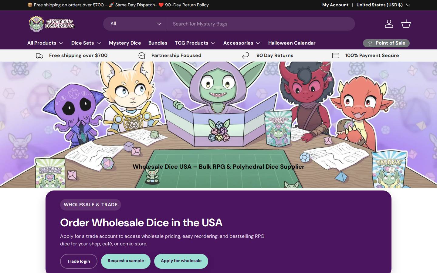 mdgwholesale.com homepage screenshot