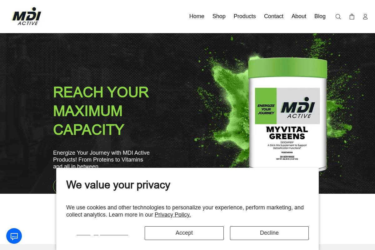 mdiactive.com homepage screenshot