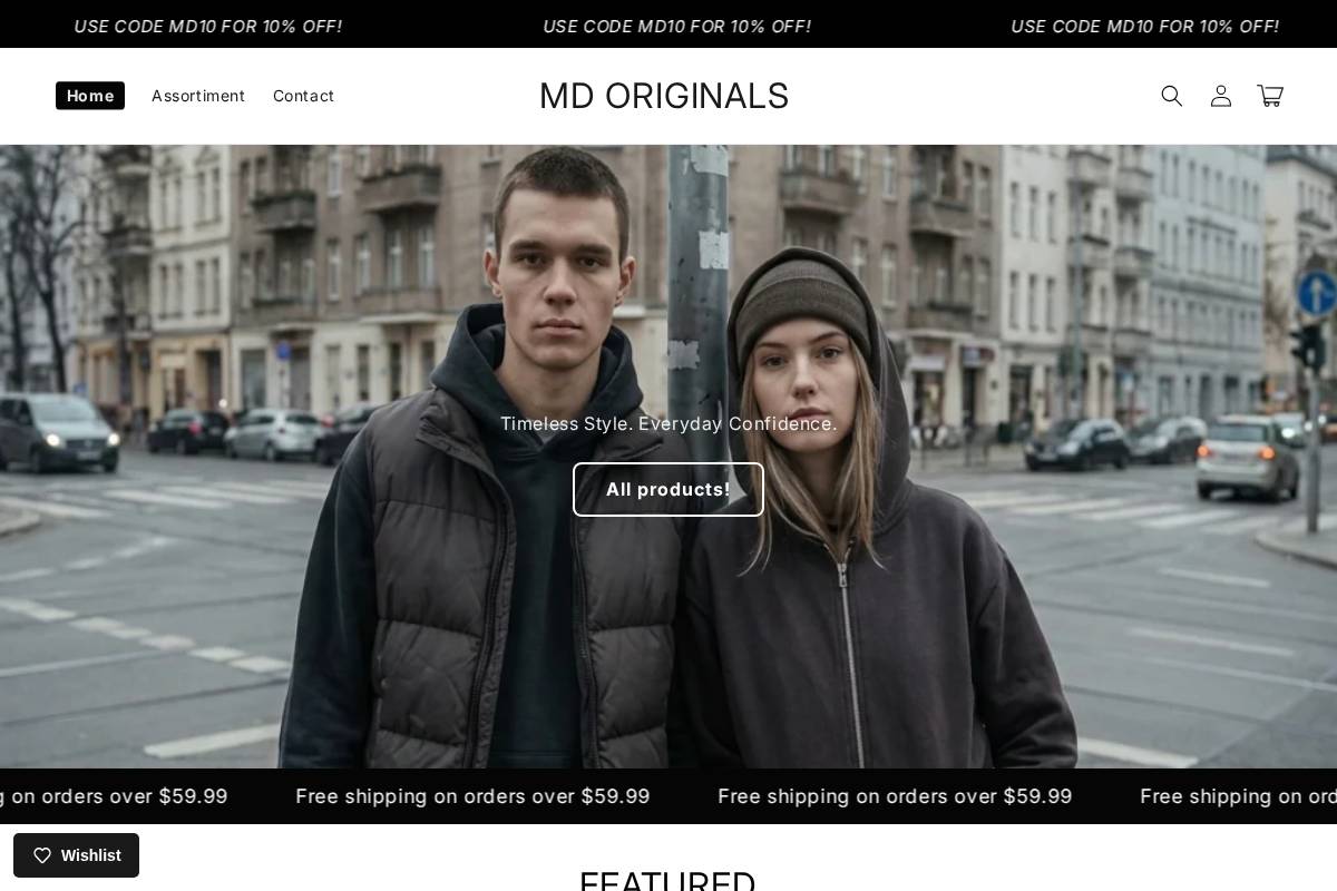 mdoriginals.com homepage screenshot