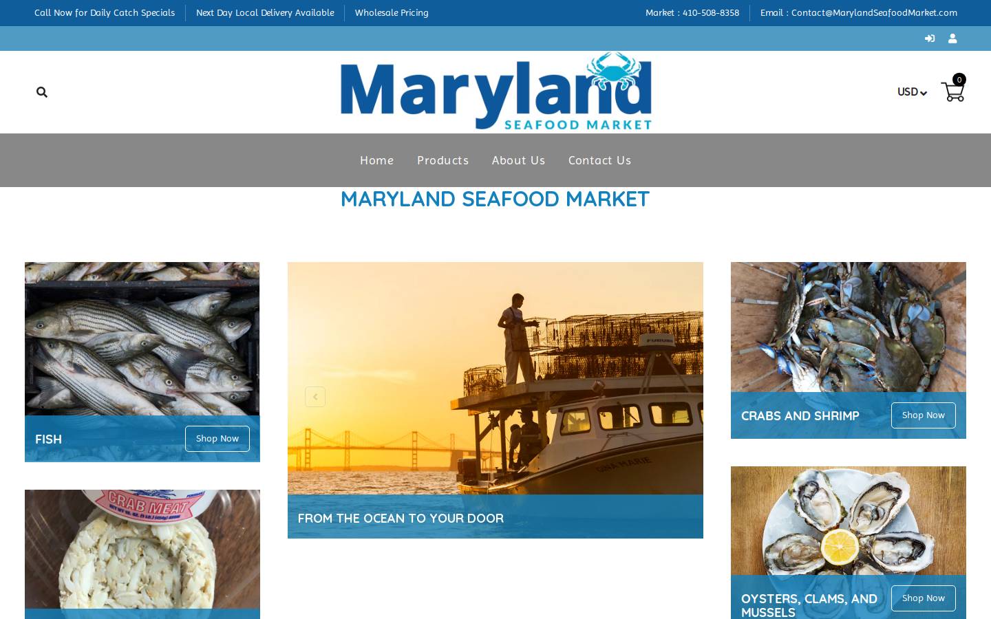 mdseafoodmarket.com homepage screenshot