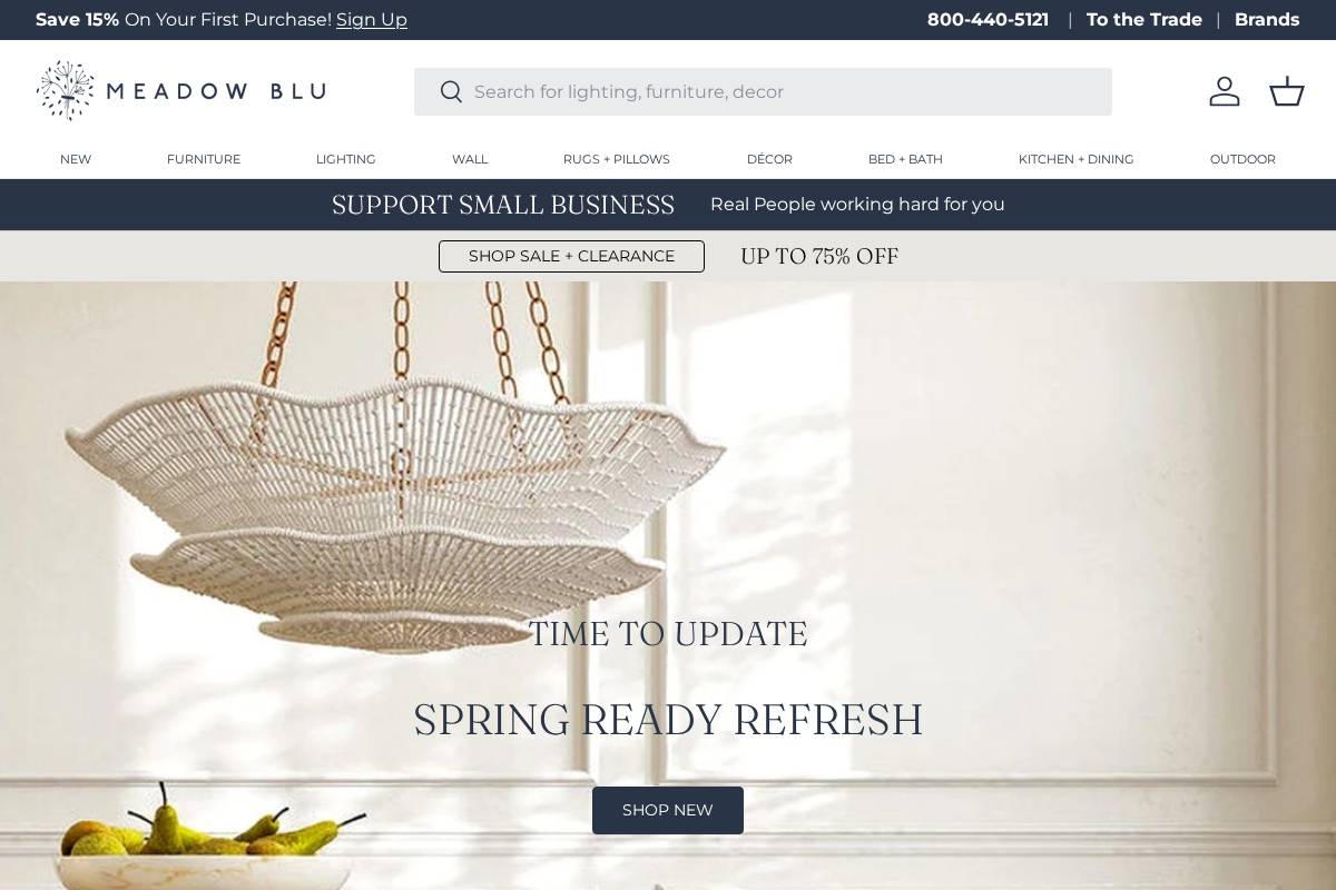 meadowblu.com homepage screenshot