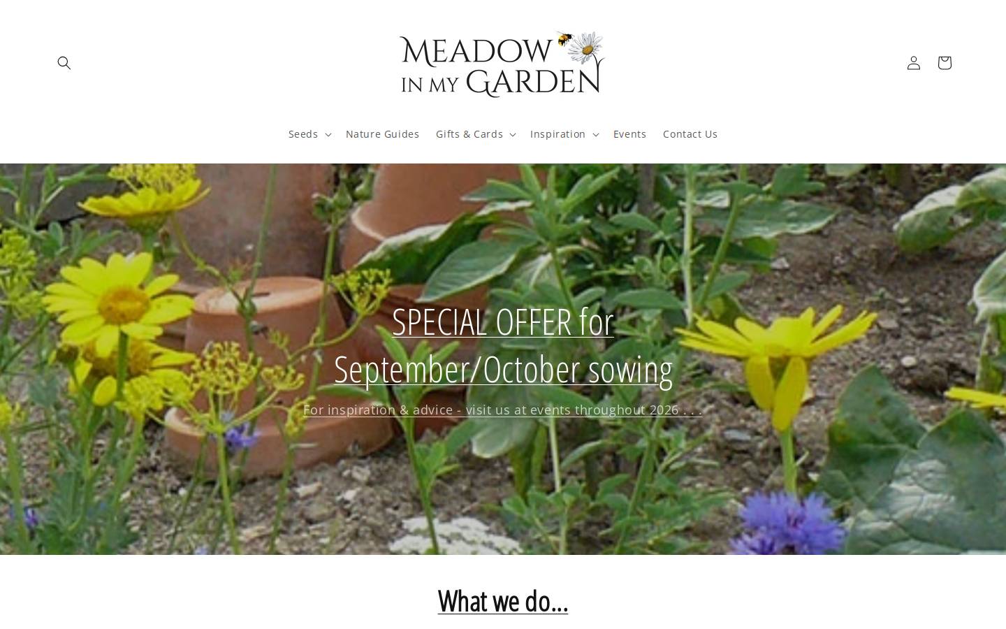 Meadowinmygarden homepage screenshot