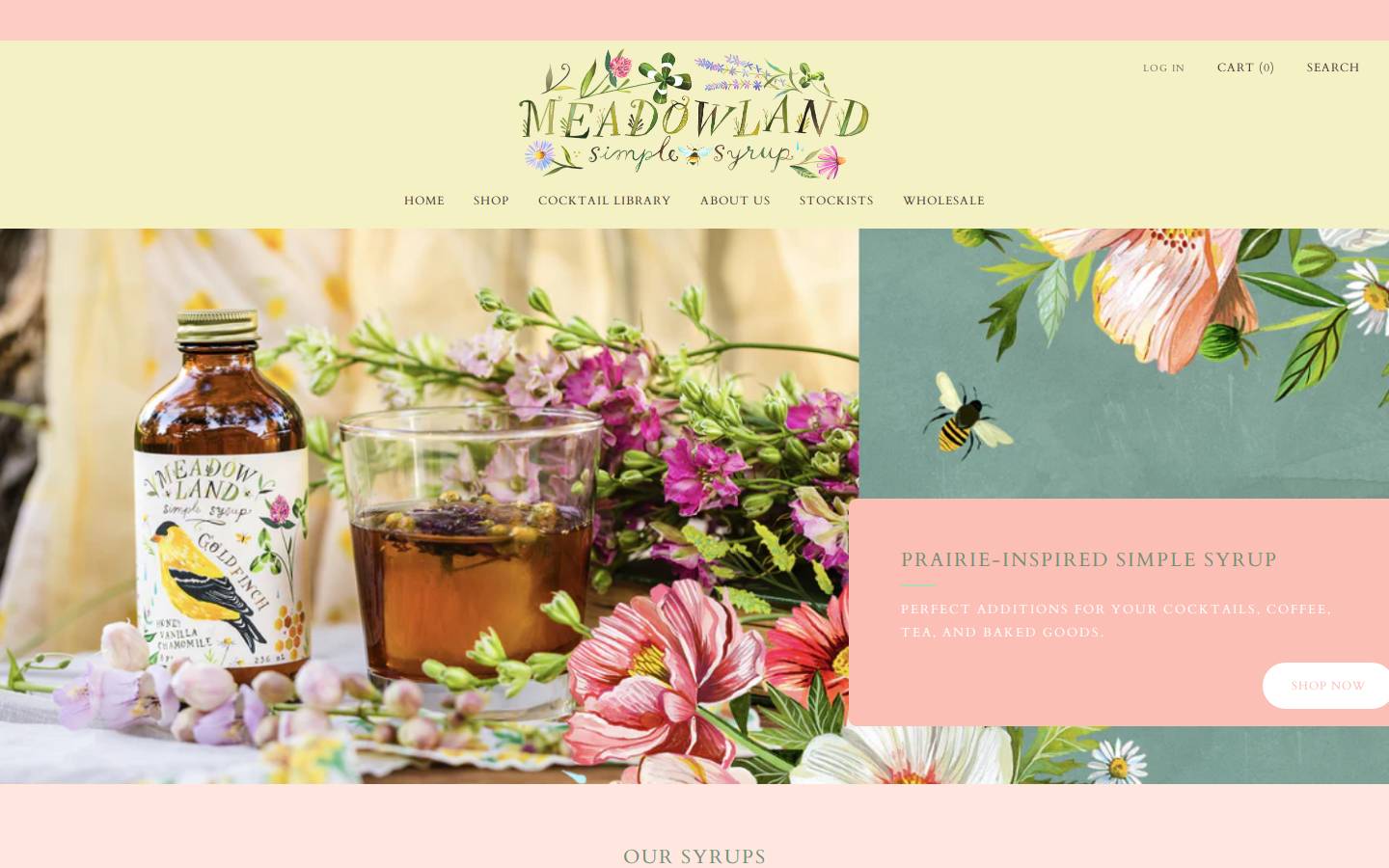meadowlandsyrup.com homepage screenshot
