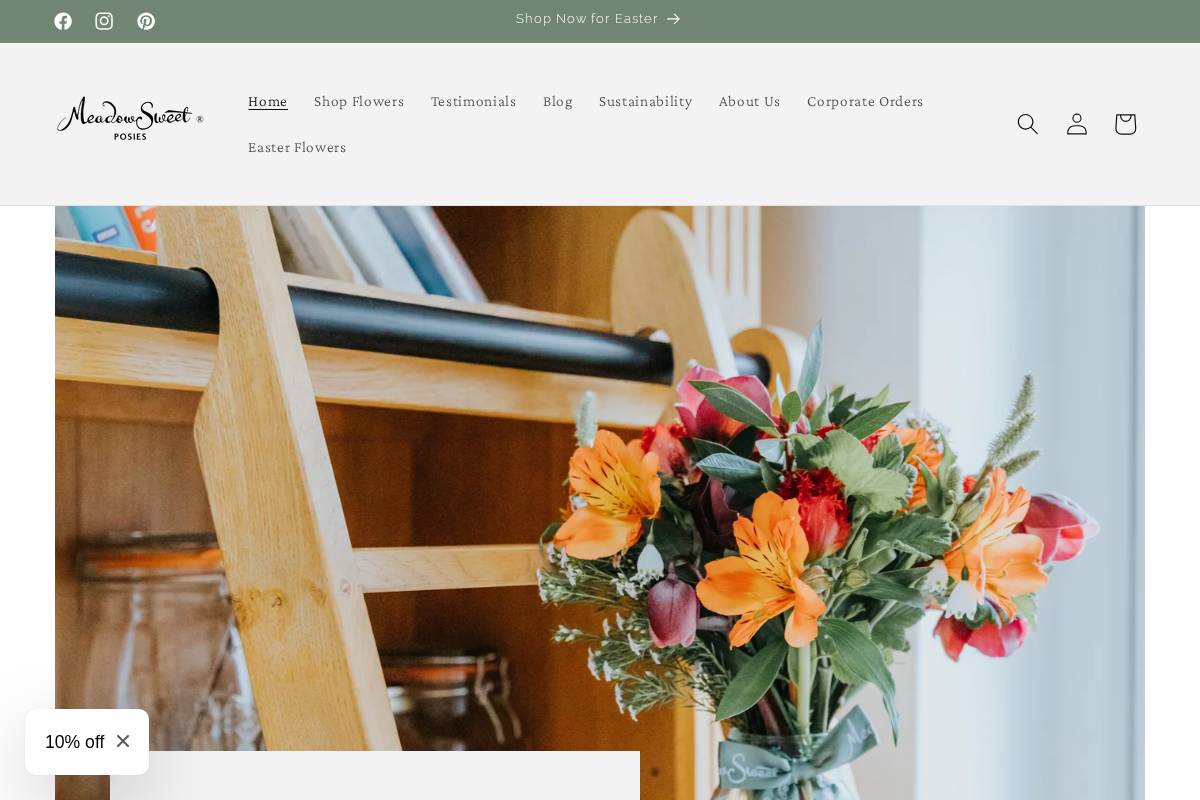 MeadowSweet Posies homepage screenshot