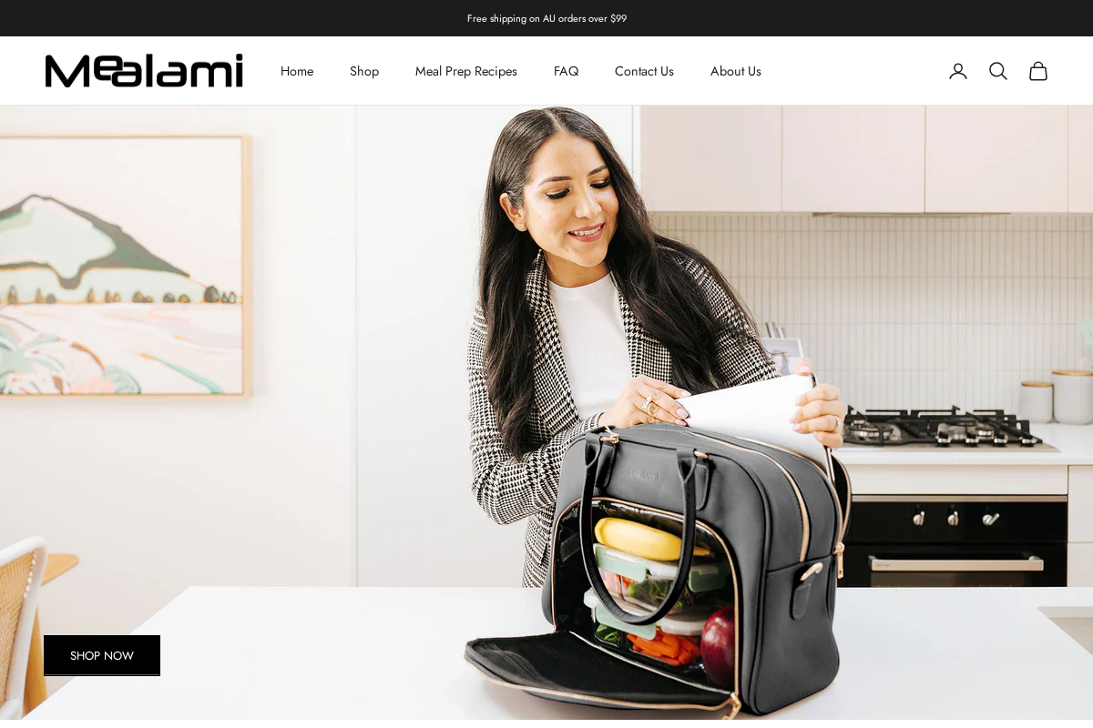 Mealami homepage screenshot