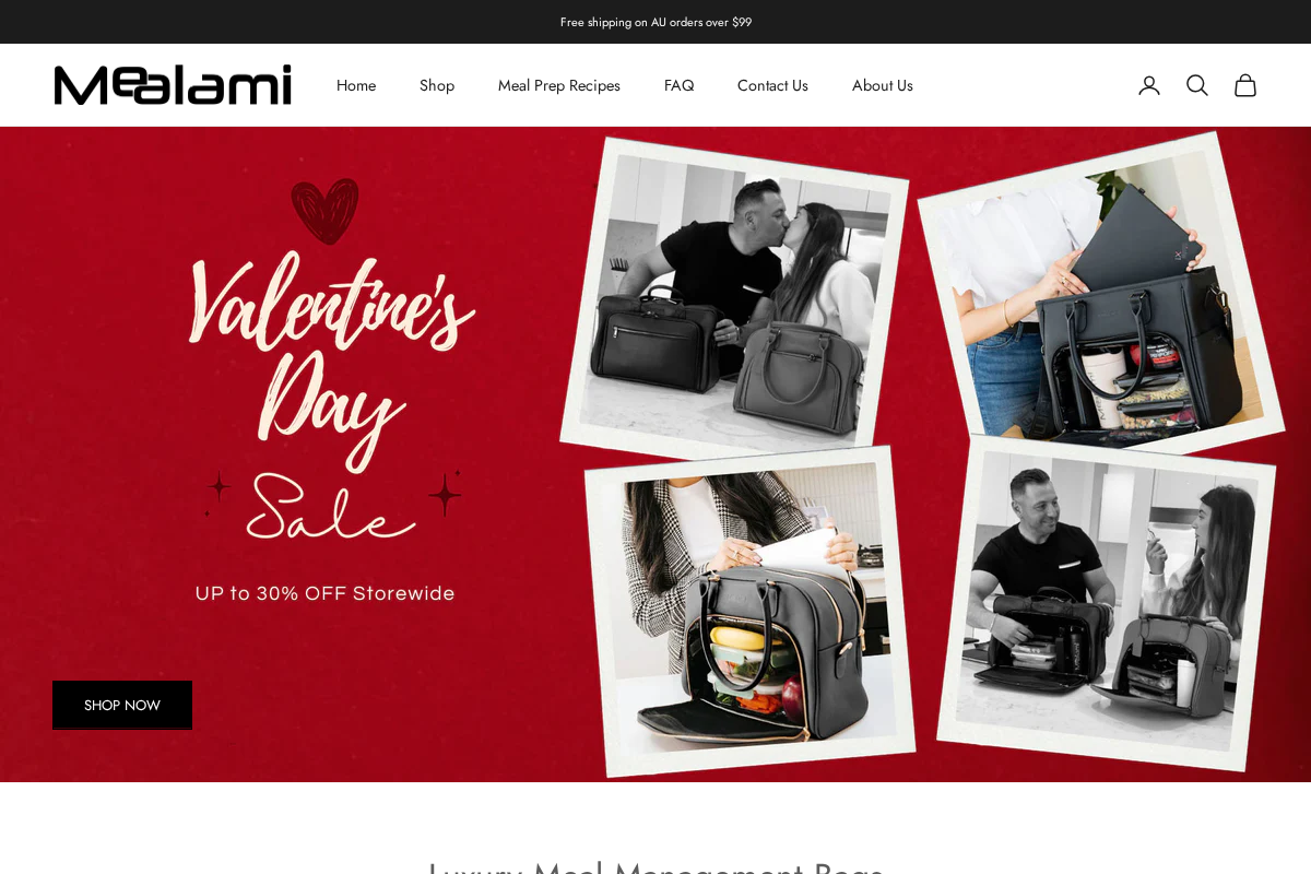 Mealami homepage screenshot