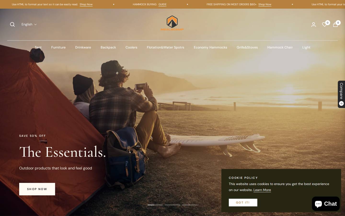 mealscamp.com homepage screenshot