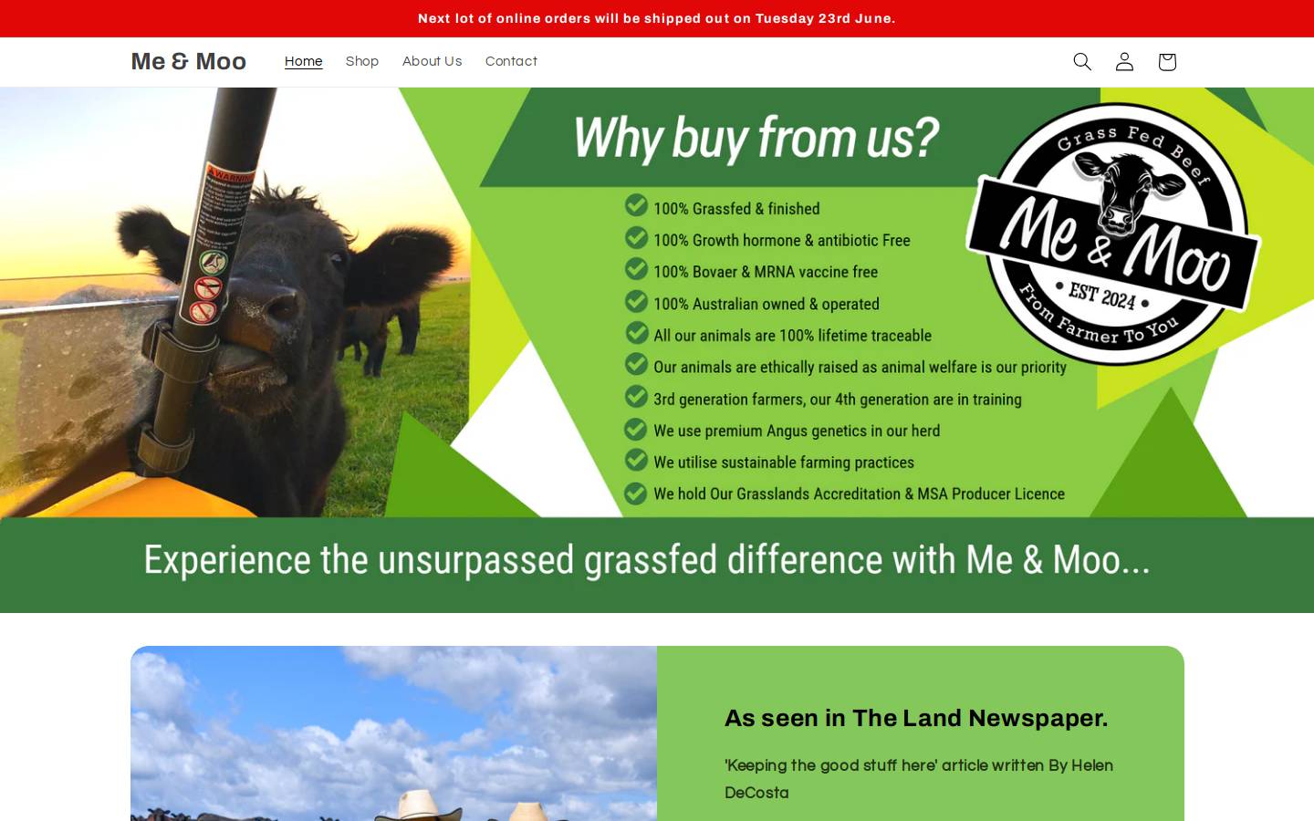 meandmoo.com.au homepage screenshot