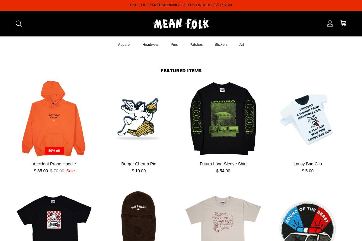 meanfolk.com homepage screenshot