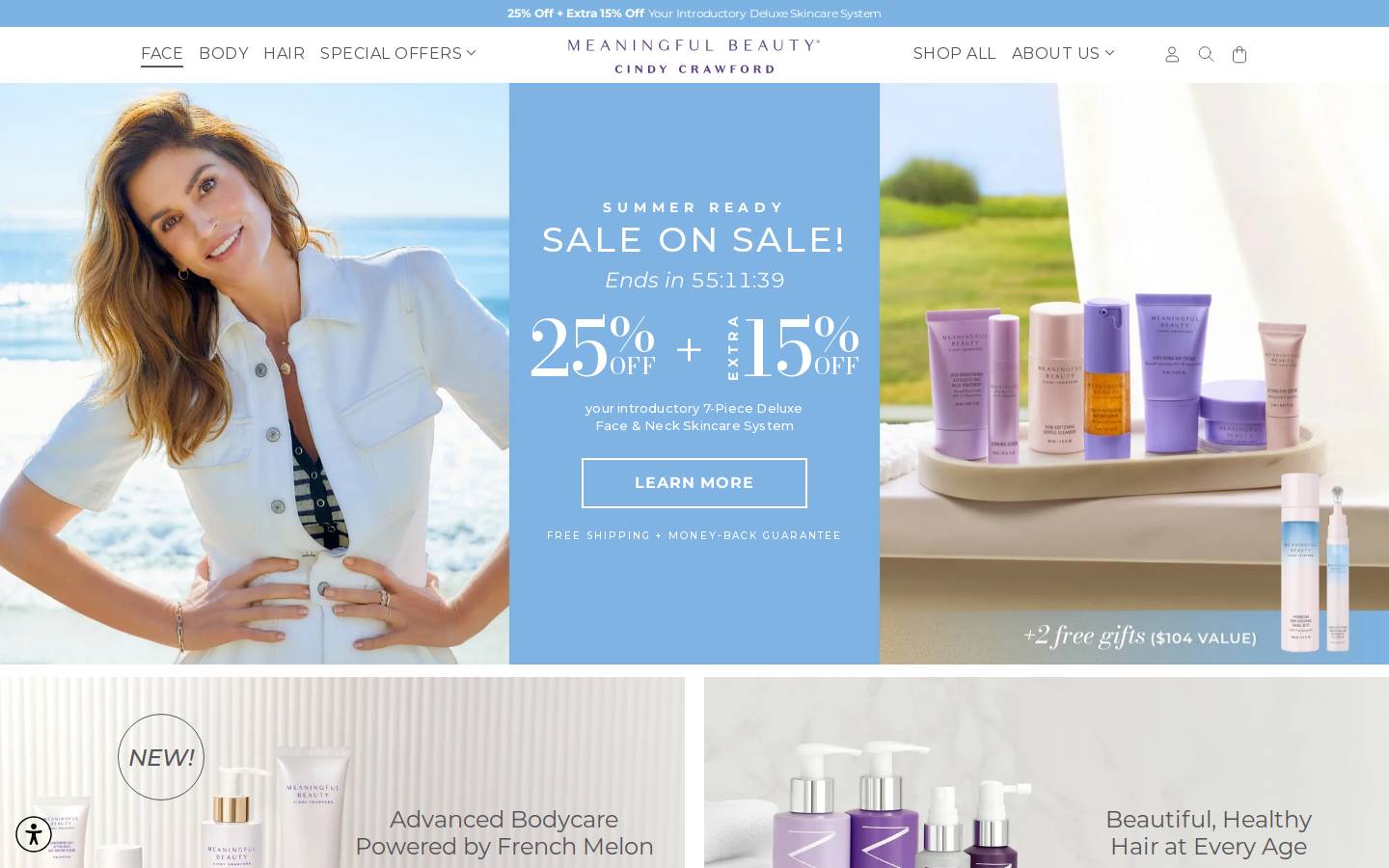 Meaningful Beauty homepage screenshot