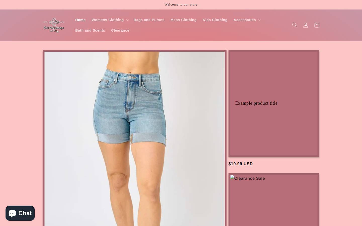 measuniqueboutique.com homepage screenshot