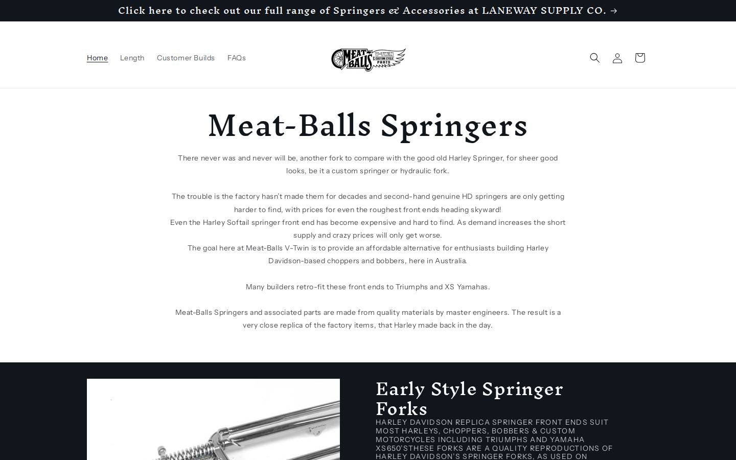 meatballsspringers.com.au homepage screenshot