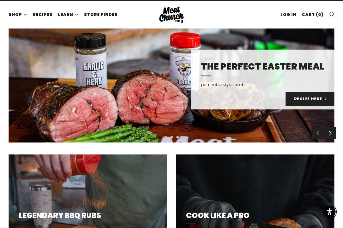 Meat Church BBQ homepage screenshot