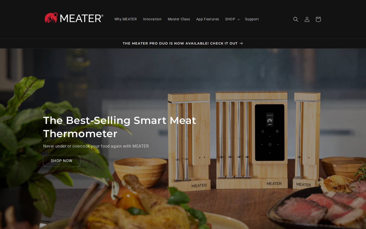 MEATER homepage screenshot